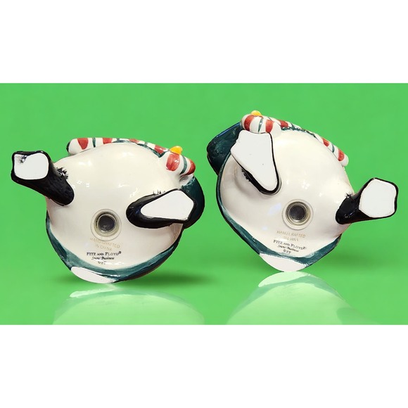 2005 Discontinued SNOW BUSINESS PENGUINS S/P SHAKERS by Fitz and Floyd - Picture 6 of 7